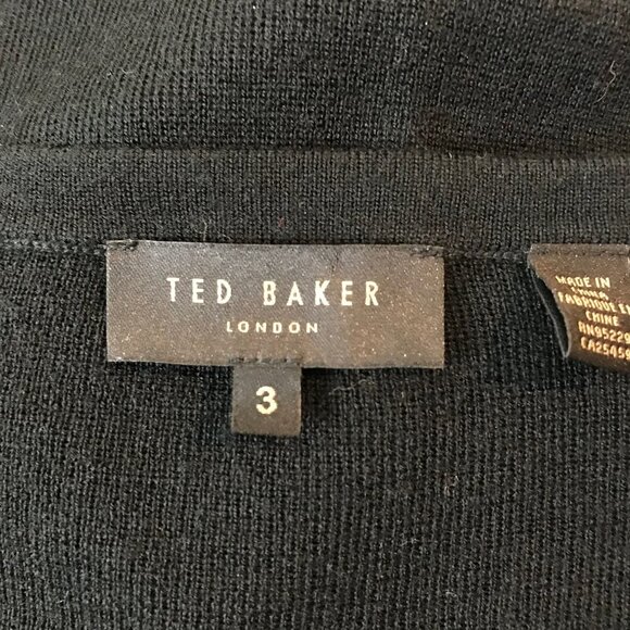 Ted Baker Black  Baniy  Ruched Detail Top Size 3 (US 8) - Picture 7 of 8